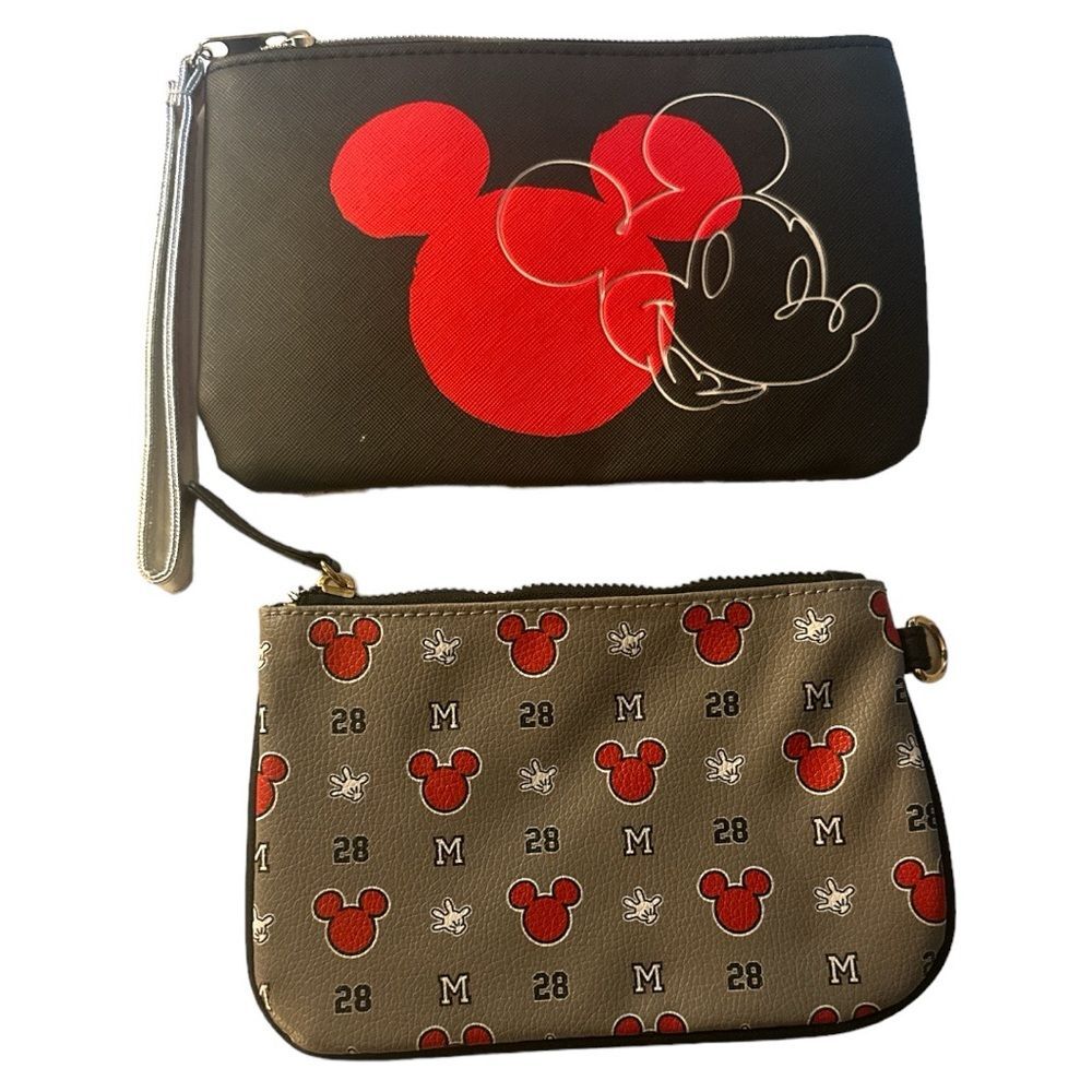Disney Mickey Mouse Wristlet Double‎ Sided Zip Pouch Bag